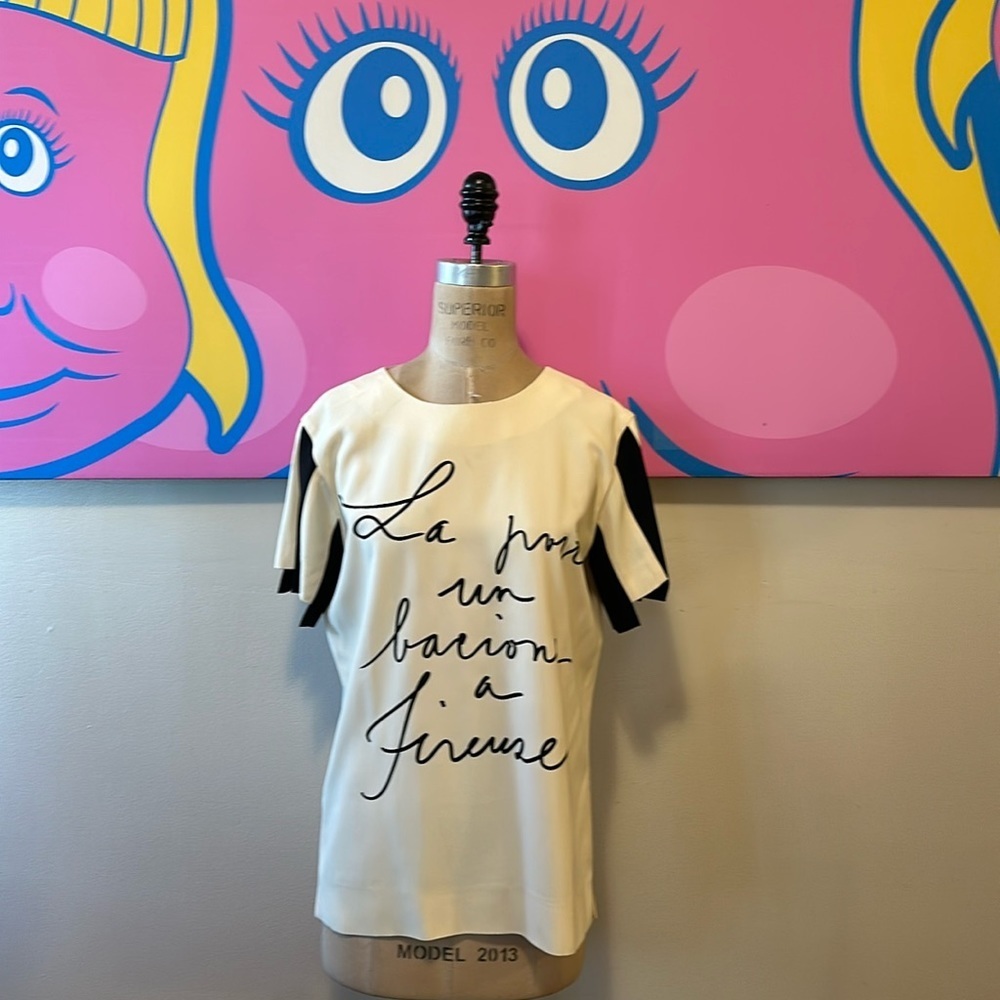 Moschino Couture Ivory Black Tunic Top 1990s